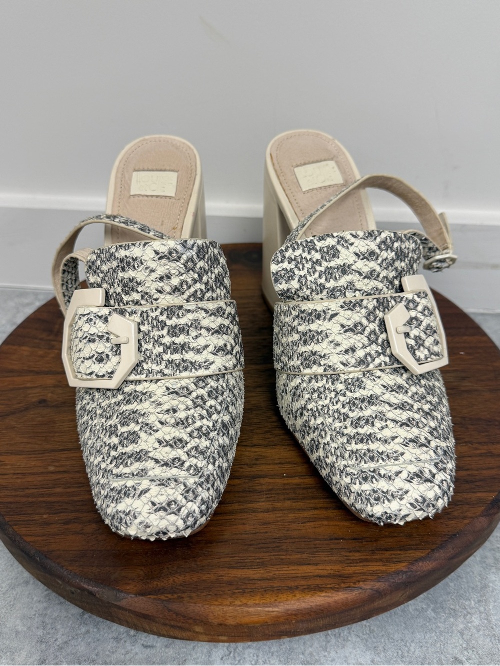 Louise et Cie Ilsa Snake Print Leather Slingback Heels Size 8
